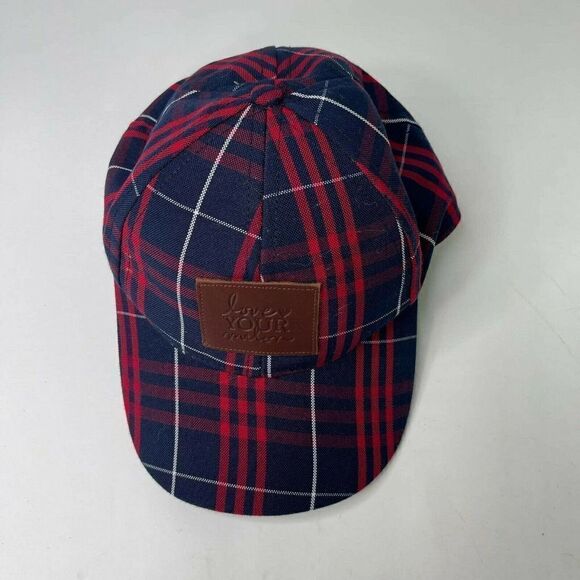 Love Your Melon Baseball Cap USA Made Plaid Red/Navy Blue Trucker hat Snapback - Picture 4 of 10